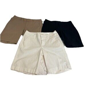 Lot Of 3 J. Crew Frankie Shorts Women's Size 2 stretch  White, Black & Khaki